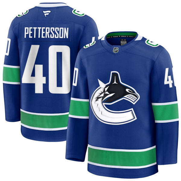 Men's Vancouver Canucks #40 Elias Pettersson Fanatics Home Blue Player Jersey